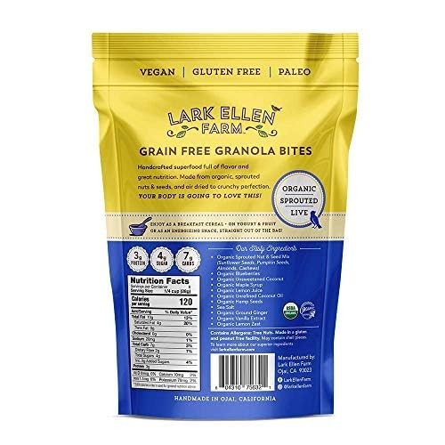 Racimos de granola orgánicos sin granos - Paquete de bocadillos veganos de 8 oz limón arándano - Imagen 5 de 9