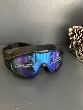 Blue Mirrored Swimming Goggles with Adjustable Strap, Ear Plugs  Storage Case