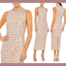 NWT Mac Duggal [ 6 ] 10780 Embellished High Neck Sleeveless Column Dress #S1112