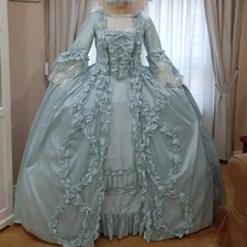 Baroque Style Blue Rococo Gown With Bow Vintage Victorian Luxury Evening Dresses