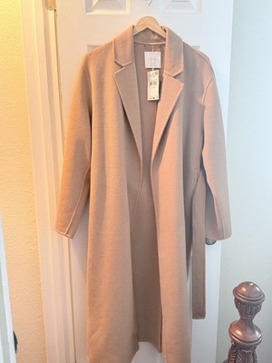 NWTWomen's MANGO  CAMEL ITALIAN MANTECO WOOL BELTED COAT M s WOMENS