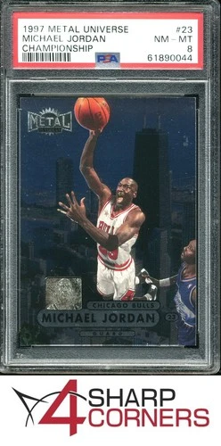 1997 METAL UNIVERSE CHAMPIONSHIP #23 MICHAEL JORDAN BULLS HOF PSA 8