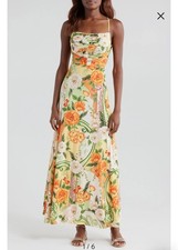  AQUA BENDITA Arista Ete Florla Maxi Dress L $230