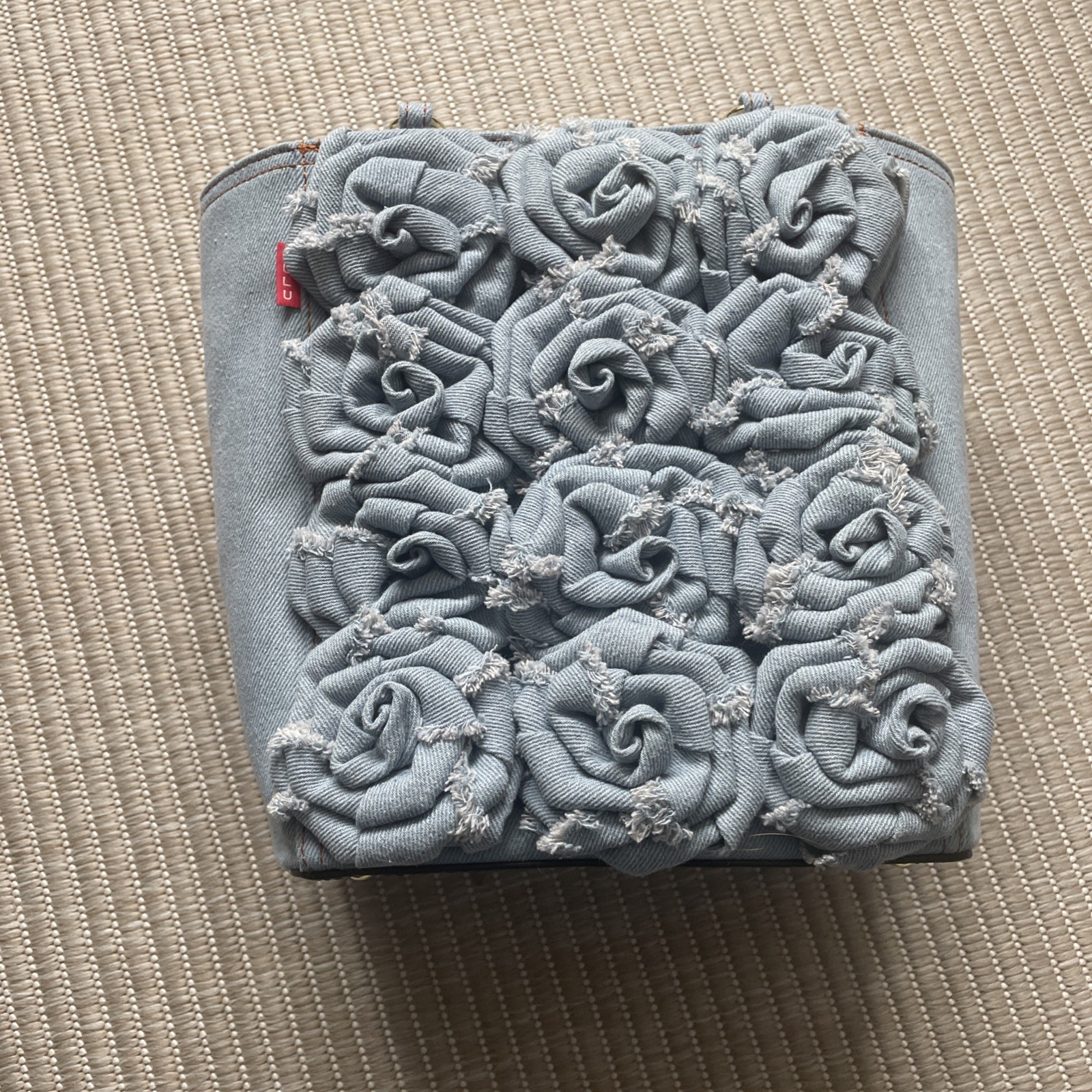 LULU GUINESS denim roses bibi tote bag