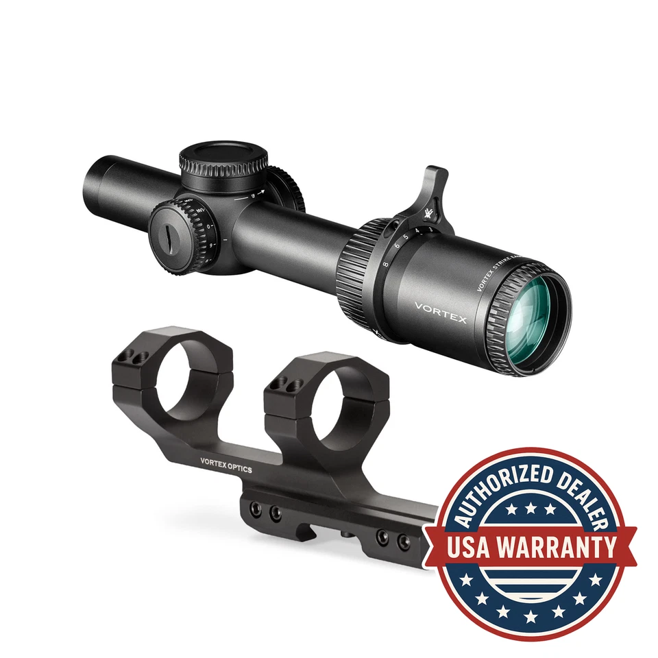 Vortex Strike Eagle 1 8x24 FFP EBR 8 MOA Riflescope with Cantilever Mount
