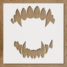 Stylized Teeth Mouth Design Silhouette Wall Art Reusable Stencil - StencilAir