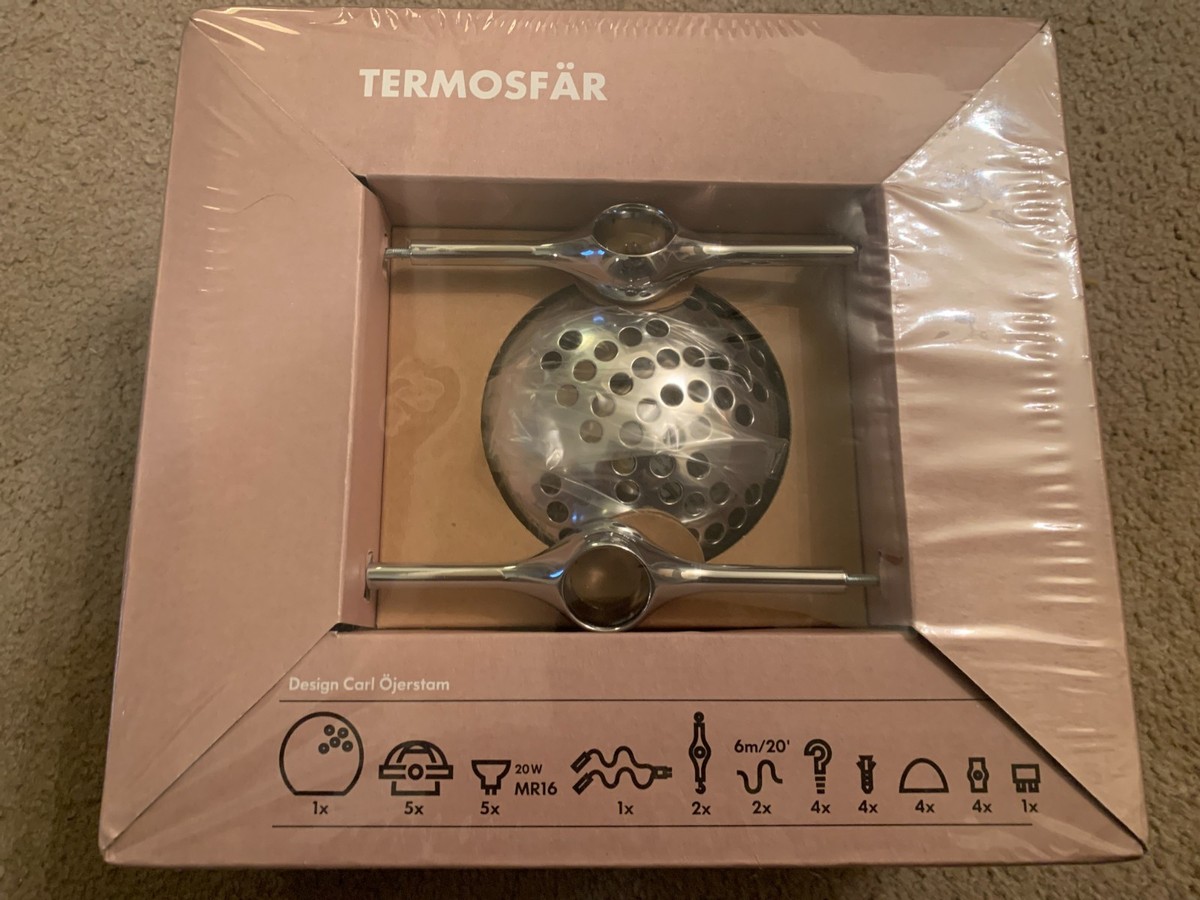 IKEAのオシャレライト termosfar 未開封 IKEA TERMOSFAR 5 Track Light Set Low Voltage Chrome 300.260.65 for