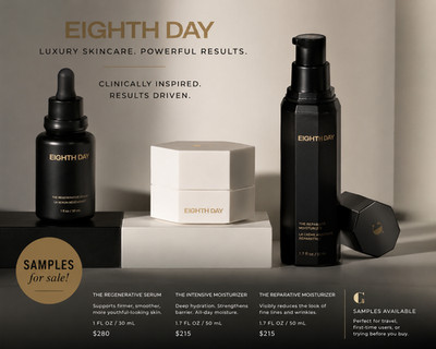 NEW Authentic Eight Day Skin Luxury Sample Set   Serum +2  Moisturizers