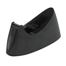 UNIVERSAL DESKTOP TAPE DISPENSER, WEIGHTED NONSKID BASE, 1" CORE - BLACK