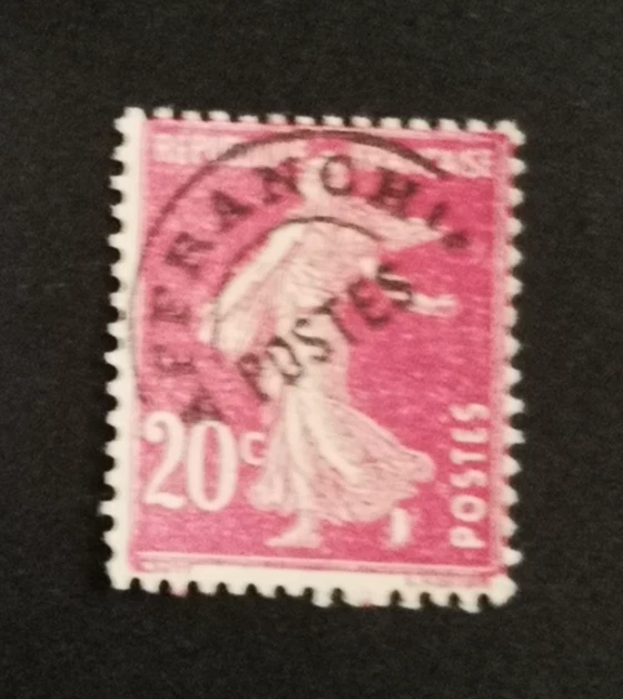 timbre FRANCE N°55 PREOBLITERE SEMEUSE  20.c lilas rose S.G - Photo 3/3
