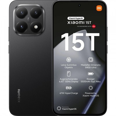 Xiaomi 15T 5G Smartphone 256GB 12GB RAM schwarz Triple-Kamera 5500mAh Android 