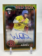 2024 Topps Chrome Baseball Wilyer Abreu Gold Rookie Auto RC /50 Red Sox