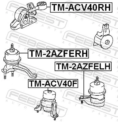 MOUNTING ENGINE TM-ACV40RH FOR LEXUS TOYOTA 2AZ-FE 2.4L 4cyl ES2AZ-FE 2.4L 4cyl - Image 3 of 4