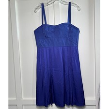 Theory Julietta Royal Blue Violet Sleeveless Pleated Silk Dress Size 12