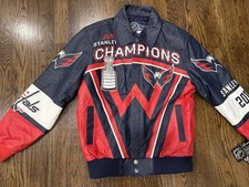Washington Capitals JH Design 2018 Stanley Cup Champions Leather Jacket Rare S