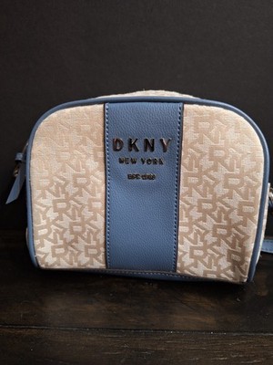 DKNY Noho Camera Bag Logo Cream/Blue Crossbody 