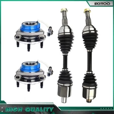 2X Front Wheel Hub Bearing+2X CV Axle Shaft For Chevrolet Impala Buick Lacrosse