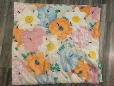 Vintage Floral Handmade Quilt 70 s Size 88 x 80 Double Sided
