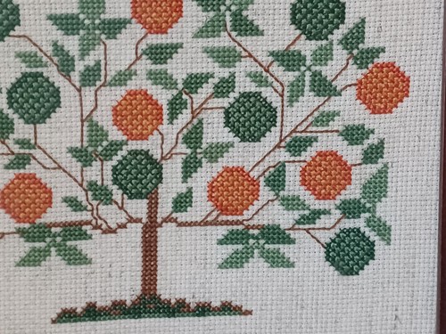 Vintage Shaker Tree Of Life Cross Stitch Handmade Framed - Picture 4 of 10
