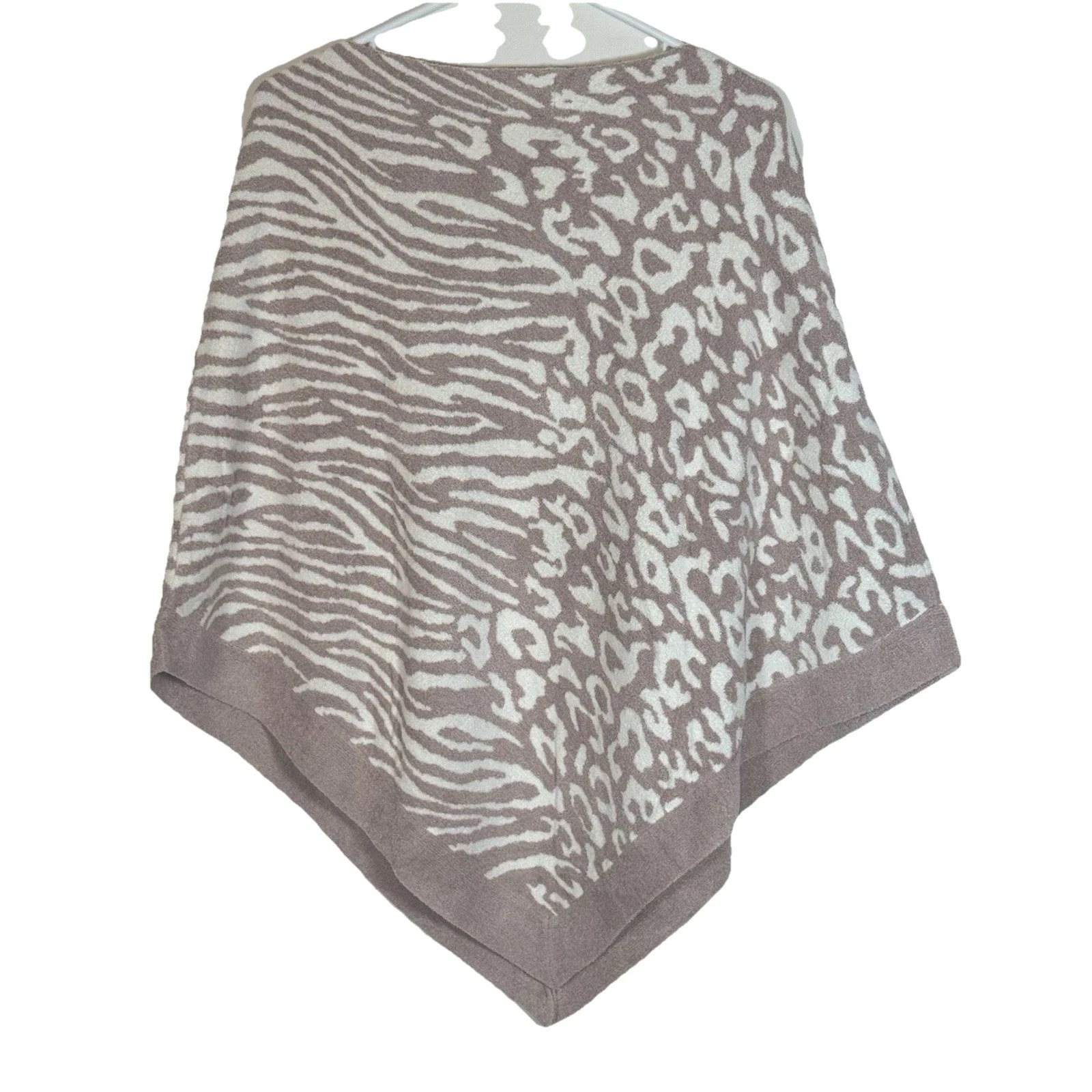 NEW Barefoot Dreams Cozychic Ultra Light Poncho Faded Rose Animal Print One Size