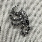 VINTAGE ANTIQUE BROOCH CUBIC ZIRCONIA SILVER ART DECO NOUVEAU JEWELLERY