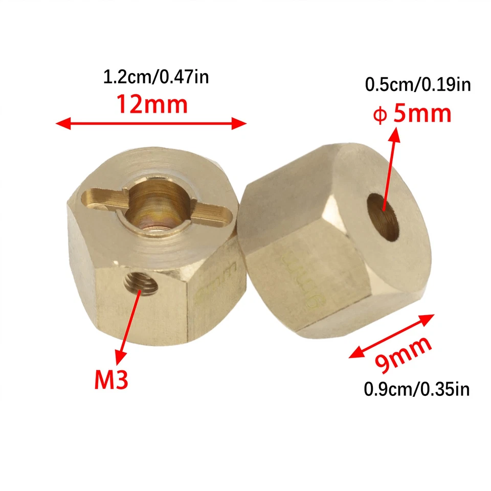 12mm Widen Wheel Hex Hub for Axial SCX10 90046 RR10 RGT 86100 MST 1/10 RC Car f - Image 4 of 4