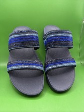 Fitflop Womens Sandal Rhinestone Slide Wedge NEW Comfort Gorgeous Colors