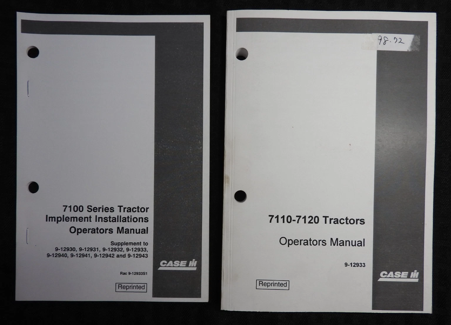 1987-1993 Genuine CASE IH 7110 7120 Magnum Tractor Operators Manual + Implement