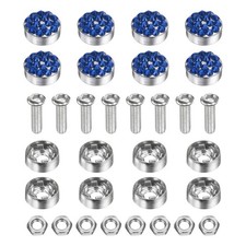 8 Pezzi Kit Viti per Targa Antifurto, Ferramenta per Montaggio Targhetta, Blu