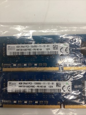 SK HYNIX (Lot Of 2) 4GB 2RX8 PC3 12800U-11-12-B1. T-841