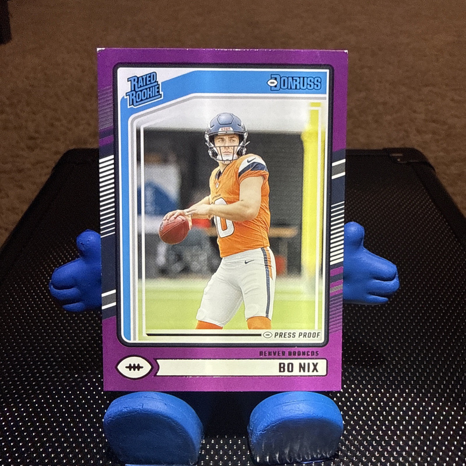 2024 Panini Donruss Rated Rookie Bo Nix #369 Purple Press Proof (RC)