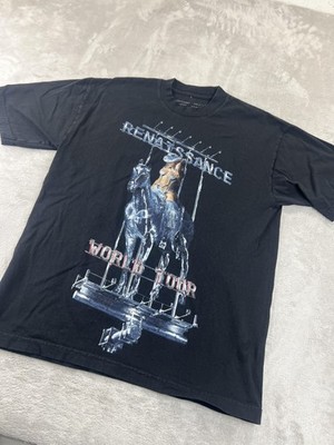 Beyonce Renaissance World Tour Shirt Mens Medium Black 2023 Made in USA Concert