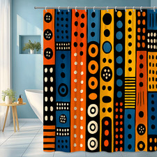 Colorful Geometric Shower Curtain - Modern Design for Home Decor