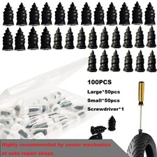 100Pcs Tire Repair Rubber Nails Tyre Puncture Repair Screws Kit w/ Screwdriver