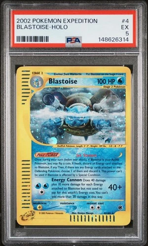 2002 POKEMON EXPEDITION #4 BLASTOISE-HOLO PSA 5