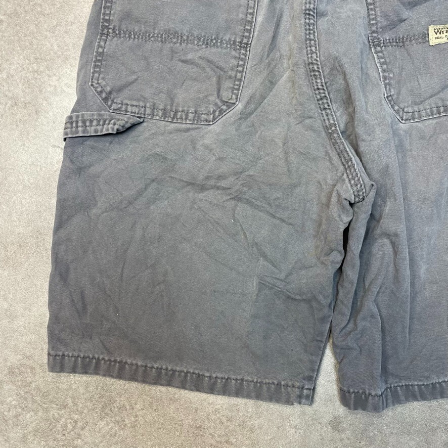 Wrangler Denim Shorts Mens Jorts Carpenter Baggy Hip Hop Workwear, Grey, 34” image 7