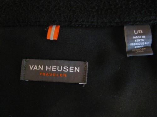 Men's Van Heusen Travelers Black Fleece Zip Front Vest Size Large - Picture 3 of 6