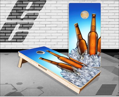 Beer Bottles Cornhole Boards Bean Bag Toss Game