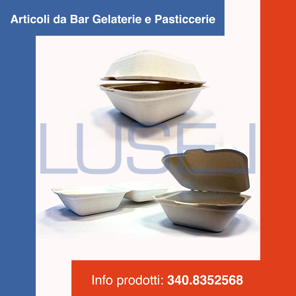 PZ 50 PORTA HAMBURGER POLPA CELLULOSA COMPOSTABILE BIO DEGRADABILE FAST FOOD PUB