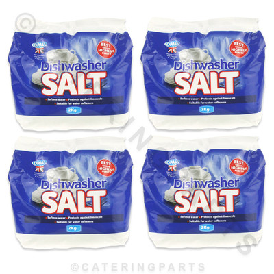 8KG GESCHIRR / GLASSPÜLMASCHINE WASSERENTHÄRTER REGENERATION SALZ GRANULAT 4 x 2kg BEUTEL