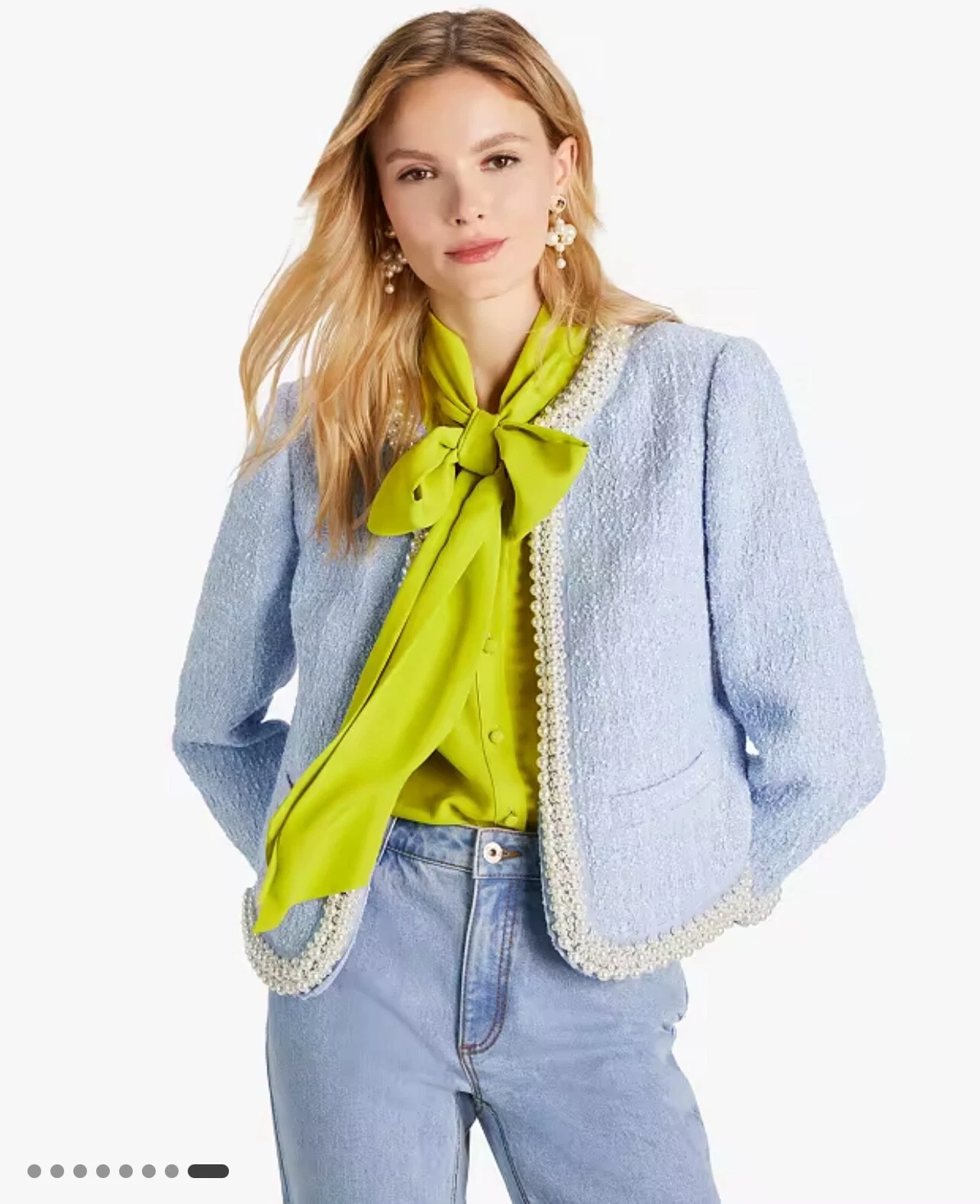 giacca tweed kate spade impreziosita da perle taglia 4