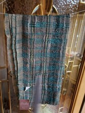 ladies scarf/shawl blue multi w sparkle thread accent  20 in wide 60 in long