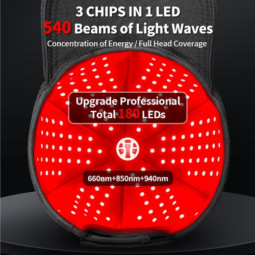 660nm 850nm Red Light Therapy Hat Hair Loss Treatment Cap Hair Growth Regrowth - Picture 12 of 18