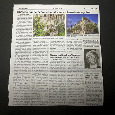 Newsprint Article 2025 Historical Castle Monument Architecture Los Angeles City