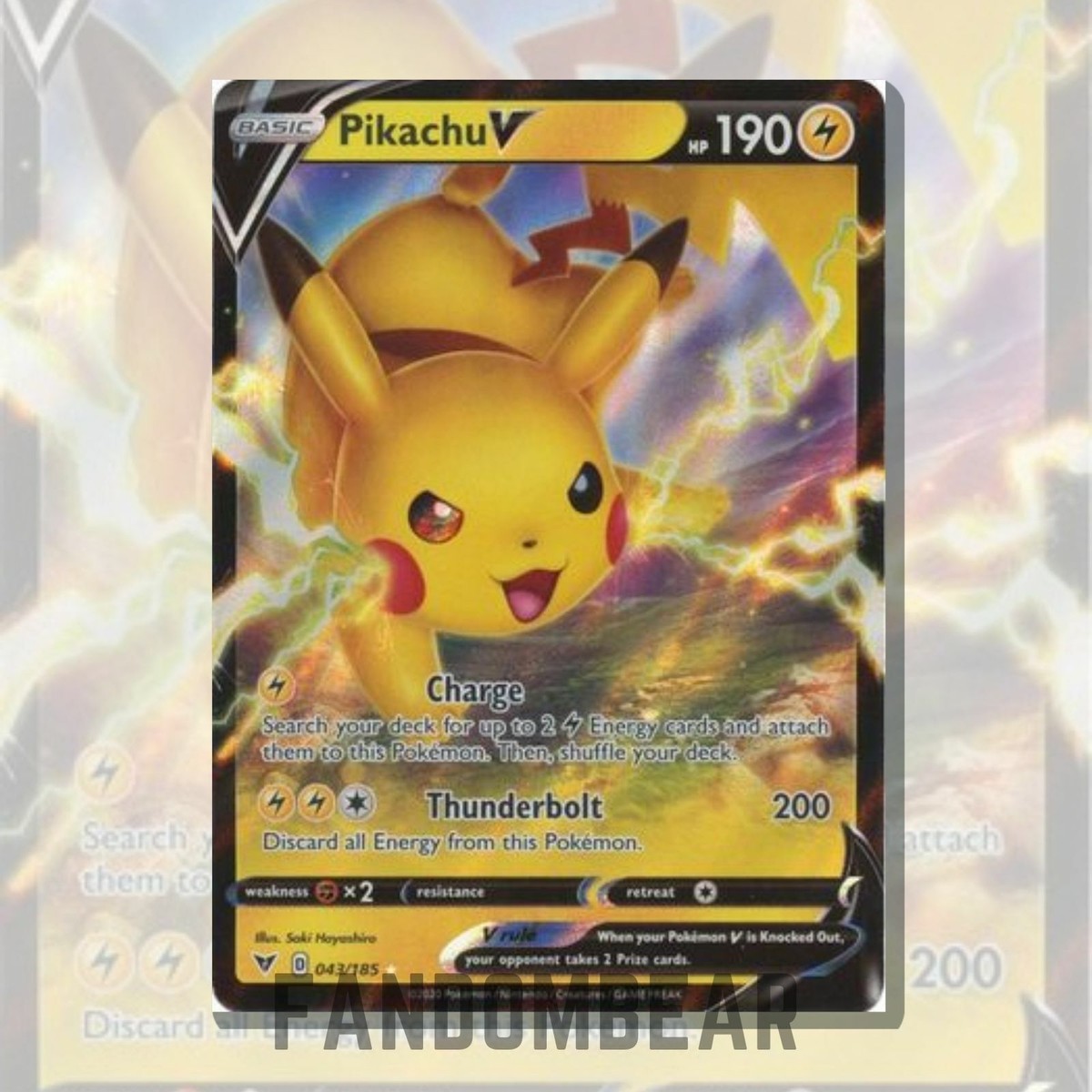 Pikachu V ULTRA RARE card 043/185 Vivid Voltage 2020 Pokemon TCG