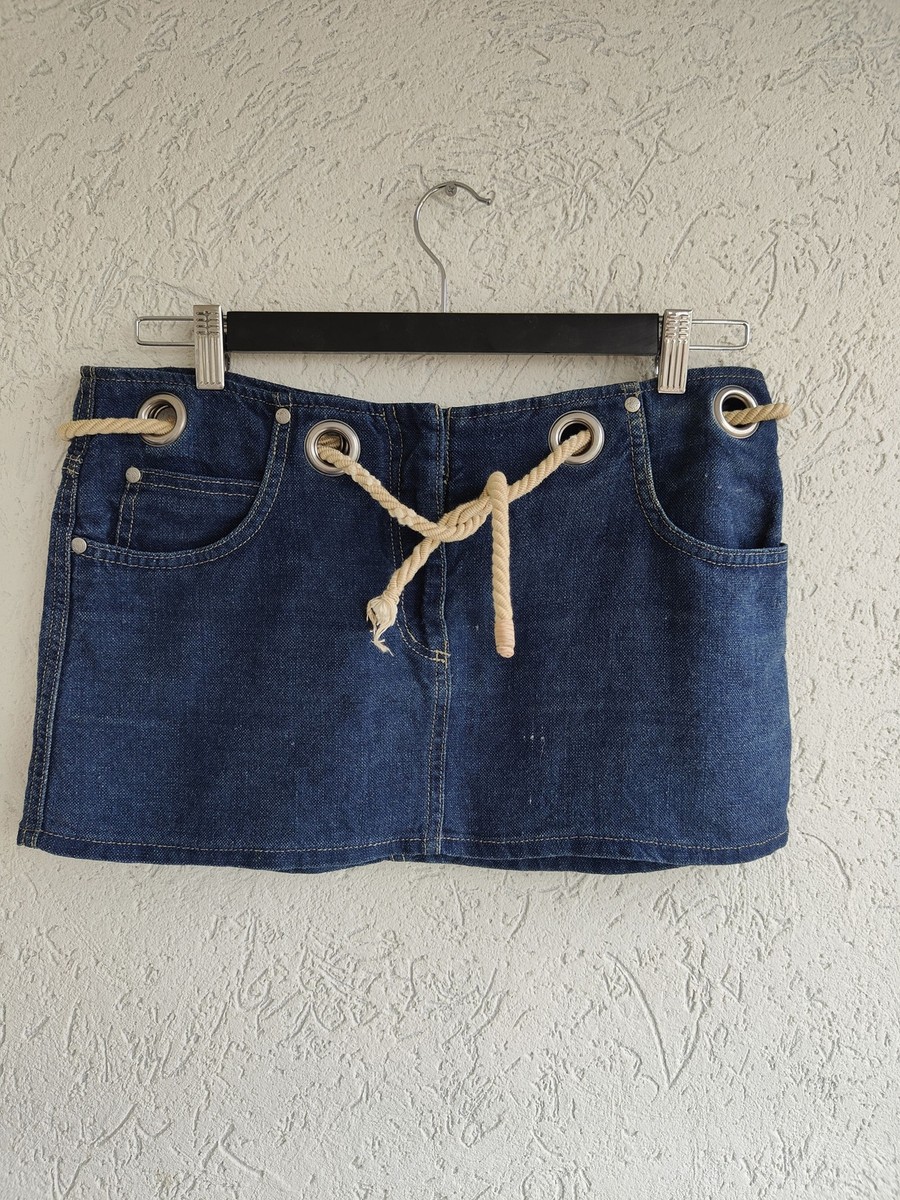 Jean Paul Gaultier Denim Rope Mini Skirt Marine Style