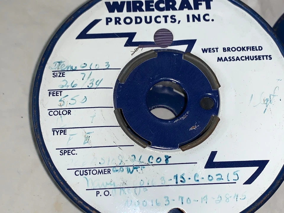 3x carretes de 26AWG 7/34 alambre, azul, púrpura y naranja. Aprox. 300-400 pies cada uno Foto 3 de 4