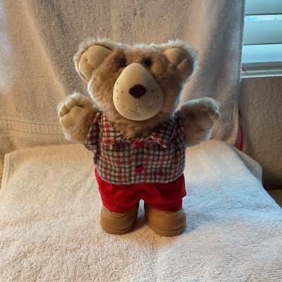 Furskins -Bear -Cabbage Patch AA INC -PLUSH Figure -''Boone'' - 7'' Flannel Shirt