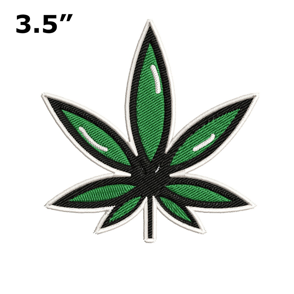 Green Black Marijuana Pot Leaf Stoner 420, Hook and Loop