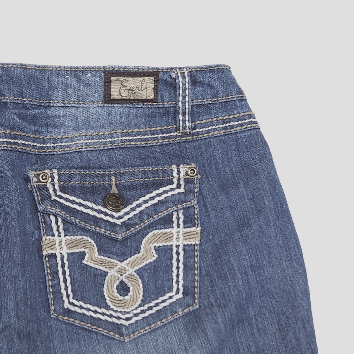 Earl Jean Womens Size 12 Blue Cropped Cuffed Dark Wash